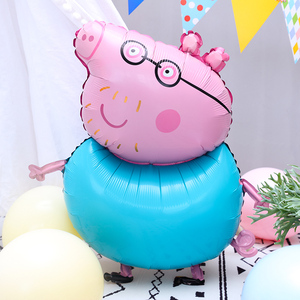 儿童周岁生日小猪佩奇玩具气球宝宝百天满月装饰布置场景装扮道具