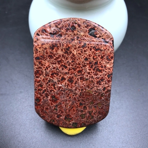 天宝石新疆哈密巴里坤伊吾花伊丁陨石顶部龙纹平安牌子挂件吊坠-8