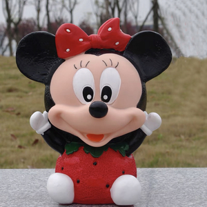 19cm高15cm宽 草莓米妮 新款石膏娃娃模具天然乳胶手工制作存钱罐