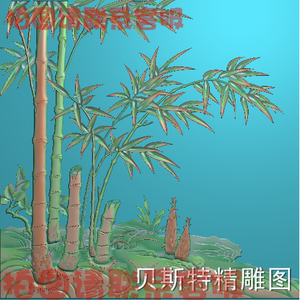 精雕图四季花竹子