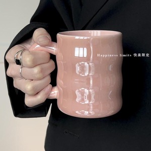 小众珠光马克杯女生家用陶瓷水杯咖啡杯办公室设计感高颜值喝水杯