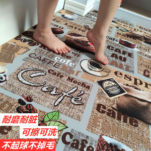 可定制超薄不卡门吸水防滑好擦洗pvc地垫免清洗咖啡豆入户厨房垫