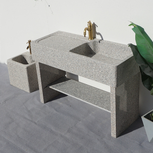 大理石洗衣池天然整石一体台盆平台庭院花岗岩石头室外洗手池台