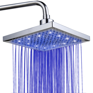 LED发光顶喷花洒 8寸200mm七彩变色淋浴头 酒店浴室雨淋沐浴喷头