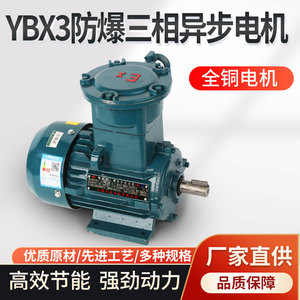 上海大速YBX3三相防爆电机0.37KW 380V国标马达铜芯隔爆电动机BT4