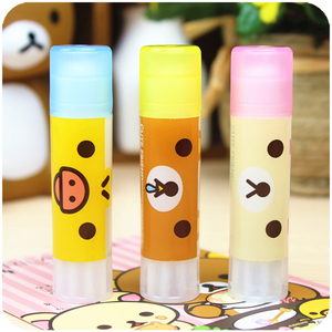 时尚笔酷★日韩国创意文具 无甲醛 轻松熊卡通 彩色果冻固体胶