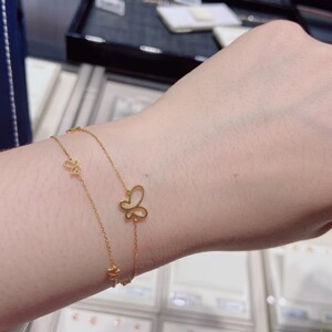 78折周大福新款17916系列双层蝴蝶手链22k金百搭全国联保全新国内