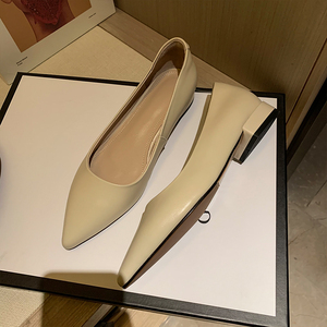 平底百搭气质通勤真皮简约瓢鞋单鞋子女2022春秋新款xy小鸭子xy159