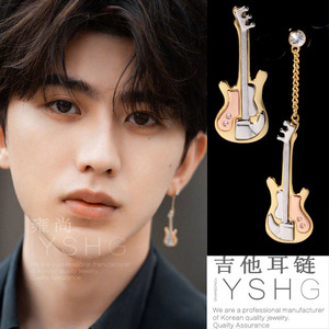 蔡徐坤同款耳链吉他流苏链条耳环时尚个性耳饰百搭耳钉2021新款潮