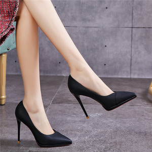 礼仪课十公分高跟鞋女细跟10cm工作鞋学生职业防水台走秀尖头单鞋