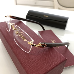 正品代购cartier卡地亚ct0052o 男女无框核桃木质近视眼鏡框架