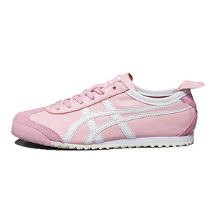 tiger鬼冢虎女鞋新款粉色阿甘鞋女真皮虎冢鞋女粉红色休闲板鞋女