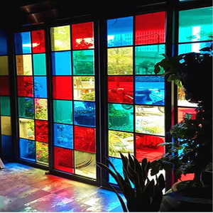 彩色玻璃贴膜纸窗户防晒透光透明装饰红黄蓝绿青绿粉紫玻璃贴纸