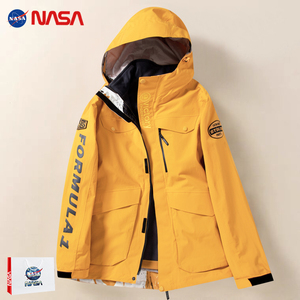 NASA三合一冲锋衣秋冬外套男款青少年2024新款羽绒内胆定制印LOGO