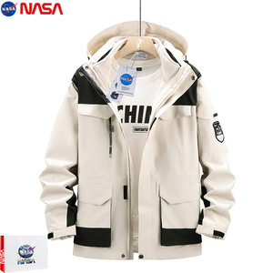NASA可拆卸三合一冲锋衣男款2024新款秋冬季外套加肥大码8XL300斤