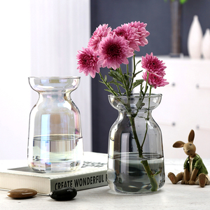 北欧客厅水养插花摆件简约玻璃小号幻彩装饰卧室桌面水培小花瓶