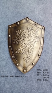 欧洲中世纪复古罗马盾牌金属铁壁挂古代盾牌装饰十字军骑士盔甲盾