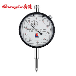 正品广陆百分表表头高精度0-10mm机械高度计高度规防震百分表