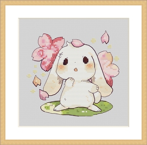 春三十娘 十字绣dmc线r线自配套件 樱花兔子