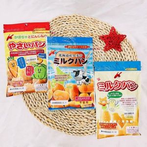 日本进口 金增宝宝小面包北海道牛乳味蔬菜味儿童辅食点心1岁半
