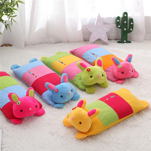 婴幼儿童枕头1-3-6岁宝宝防偏头全棉加长卡通兔子枕芯荞麦定型枕