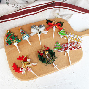 圣诞节 蛋糕装饰摆件 拱门花环圣诞插件 3D情景蛋糕插件cupcake