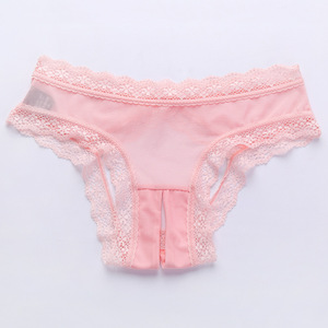 情感趣味女土内裤透明全毛露性感蕾丝开档开叉免脱开裆小心机火辣