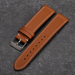 纯手工纯色手掌纹真皮手表表带20mm适配古董劳精工真牛皮表链