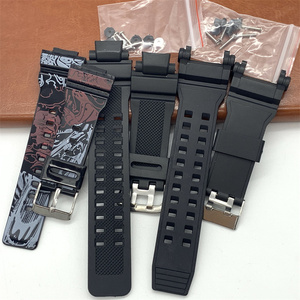 手表配件卡西硅胶表带 男女学生电子表橡胶带 异形接口运动表链带