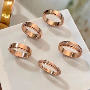 时来运转情侣对戒18k金镶嵌钻石戒指真钻钻戒群镶黄金指环男女戒