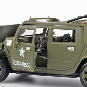 (盒装)1:28合金悍马越野军车迷彩车模 儿童玩具车回力声光
