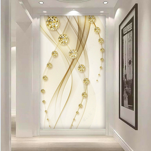 水墨山水抽象壁纸轻奢墙布玄关墙纸过道走廊背景墙画壁布53人付款78