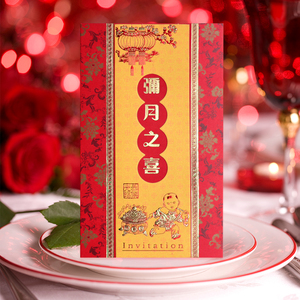 周岁喜帖请柬宝宝生日个性小孩满月婴儿弥月百日庆灯请帖开灯邀请