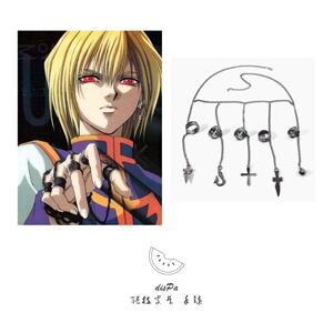 dispa 酷拉皮卡cos手链全职猎人黑色戒指手链配饰指环五指链