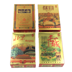 金色扑克牌北京风景故宫颐和园长城金色塑料纸牌收藏纪念品