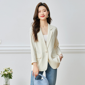 西装外套女夏季薄款单层2024新款韩版设计感时尚九分袖休闲薄西服