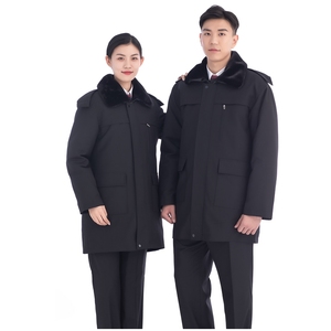 新式法院工作服棉衣防寒服羽绒服大衣长款法官审判书记员服装冬装