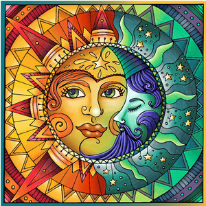 5d钻石画2021新款太阳女神魔方满钻月亮脸贴钻十字绣钻石秀粘钻画