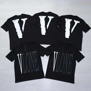 vlone 3m反光大v字纽约限定陈冠希游击店fog高街风短袖t恤男女