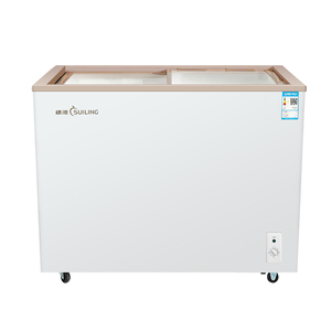 穗凌商用wd4冰柜卧式小型玻璃绿豆沙冰箱雪糕展示柜保鲜冷藏冷冻