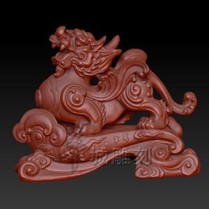 三维立体图圆雕图stl文件麒麟貔貅摆件石雕木雕雕刻机3d模型49
