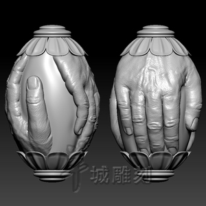 佛手三维立体圆雕图图纸stl文件核雕木雕手串挂件雕刻3d模型676