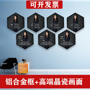 六边形教师简历挂画医生展示牌教练舞蹈老师个人简介形象墙设计