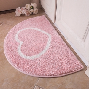 粉色心形半圆形卫生间浴室地垫吸水脚垫淋浴房擦脚垫爱心卧室门垫