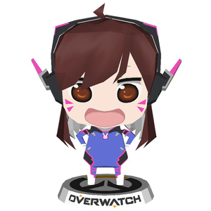 q版dva宋哈娜守望先锋3d纸模型diy手工益智玩具手办摆件装饰