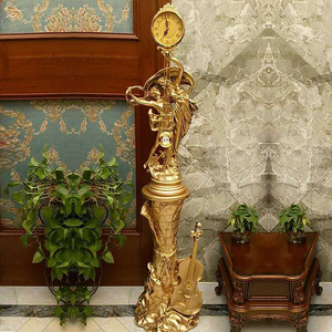 欧式落地钟客厅轻奢立式钟表复古摆件家用大座钟别墅装饰创意摆钟