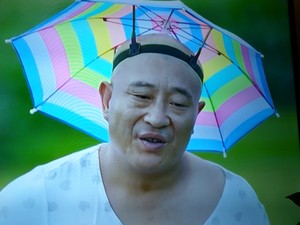 赵四同款彩虹帽子雨伞帽头戴伞乡村爱情成人儿童钓鱼遮阳防水下地