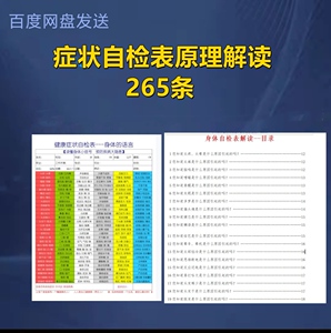 张大春健康观念自检表解读/自检表原理怎么解读/272症状自检表