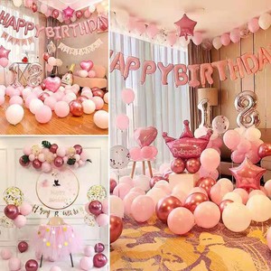 生日气球派对宝宝周岁场景布置小红书女孩公主背景墙装饰网红成都