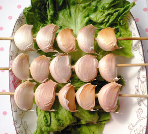 烧烤大蒜头串1份共5串 南京烤肉户外烧烤食材送情侣园绿博园古林